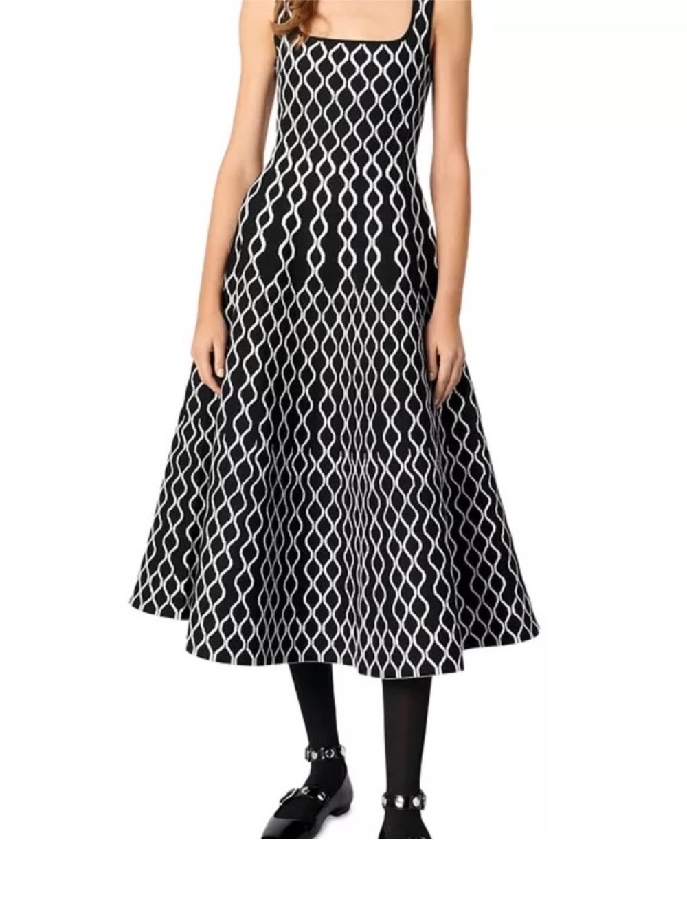 Maje Jacquard Knit Midi Dress